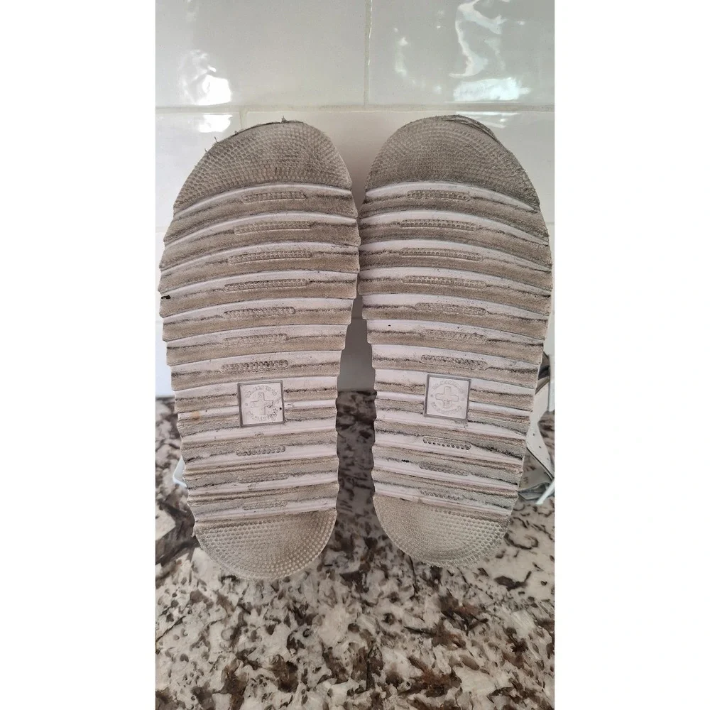 Dr. Martens Voss Quad White Leather Platform Sandals Womens 5 Chunky Buckle